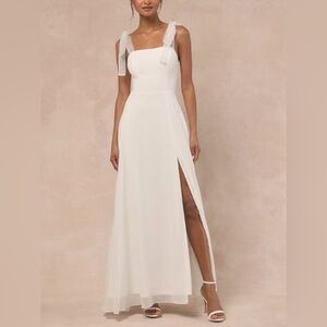 Lulus Radiant Romance White Tie-Strap Maxi